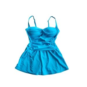 Aqua Blue One Piece Swimsuit Medium
